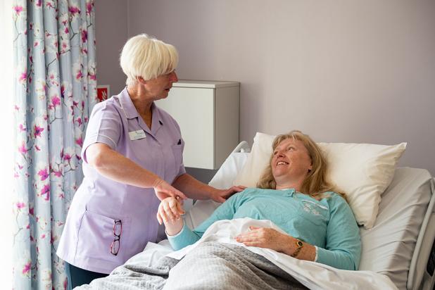Hospice patient and nurse