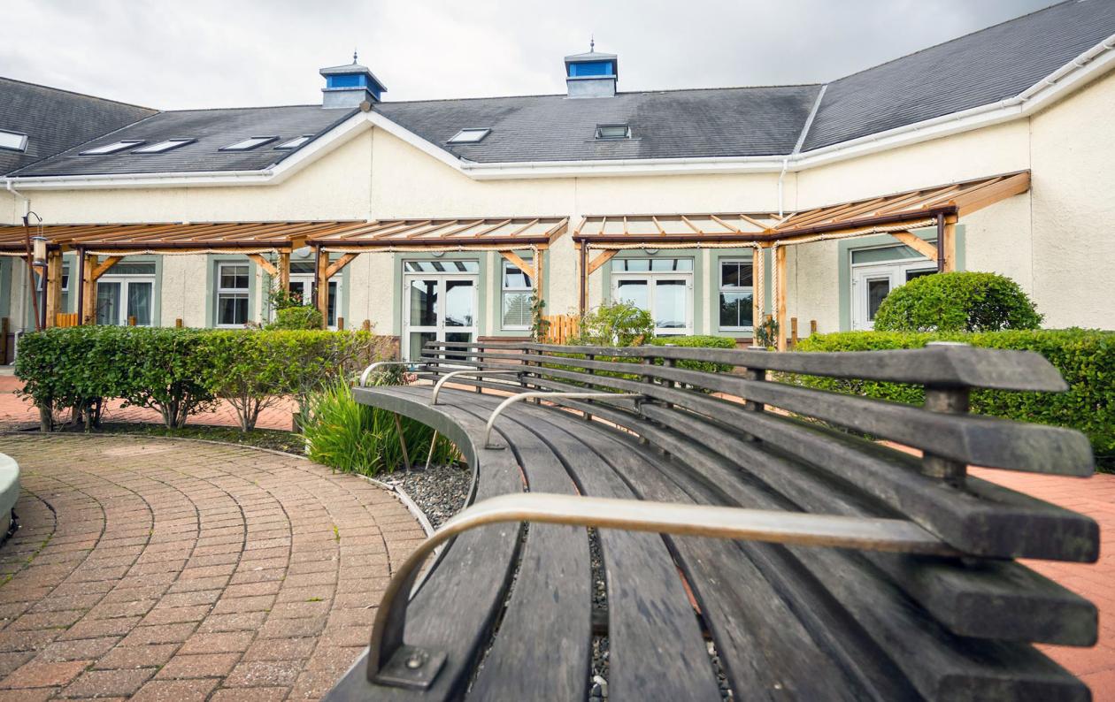 Empty seating in hospice gardens