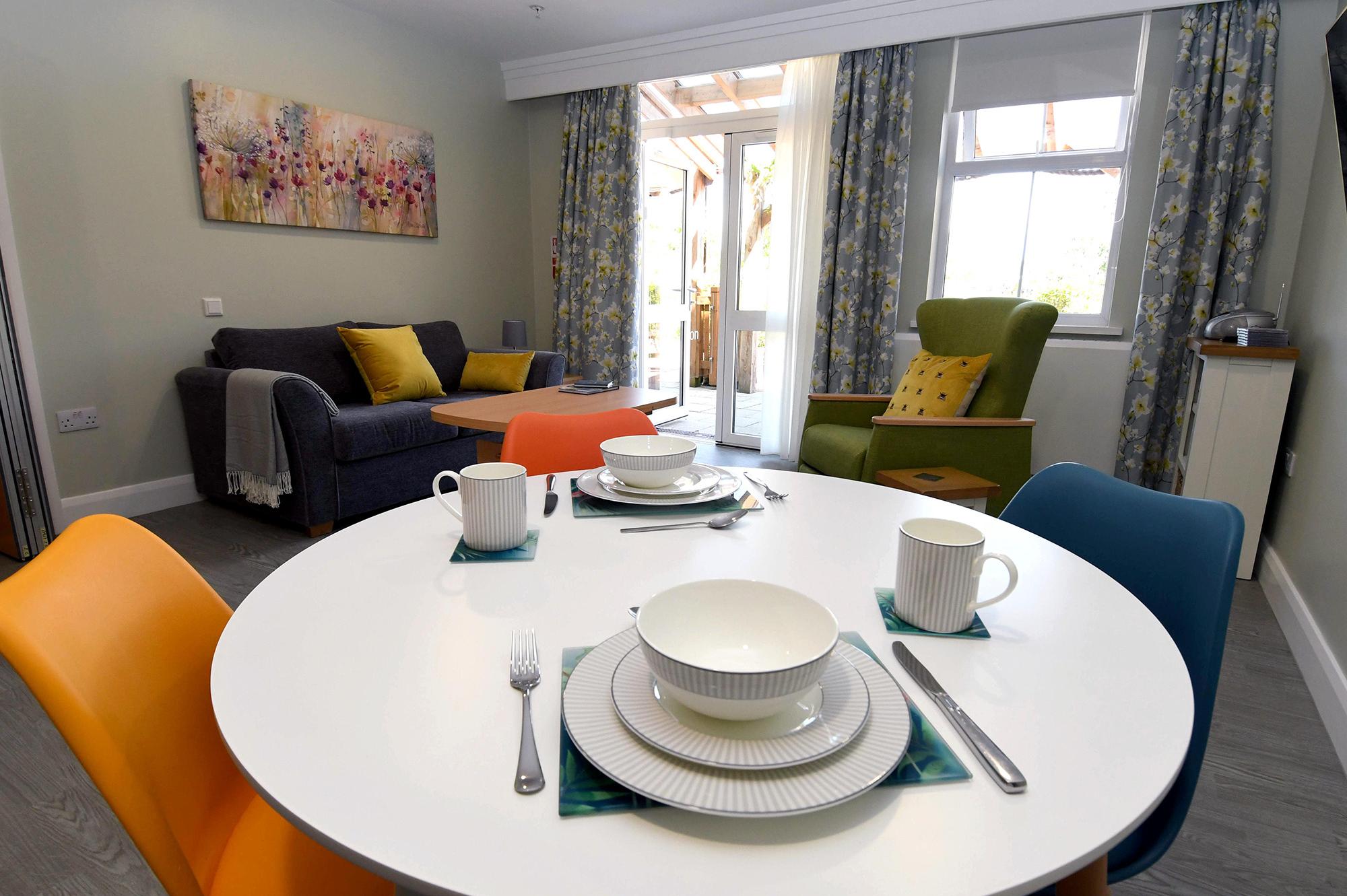 close up of a table in a patients room