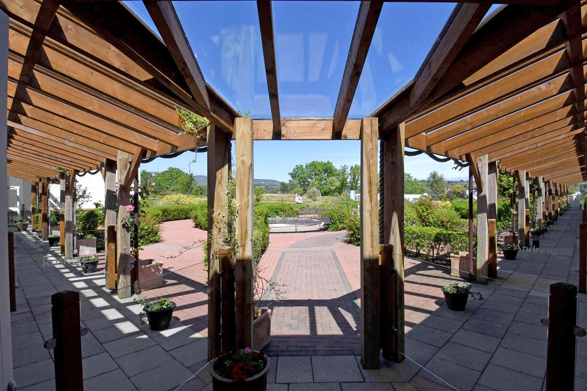 Outside view of Hospice gardens on a sunny day