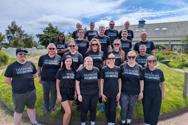 Group of corporate volunteers in the Hospice Gardens