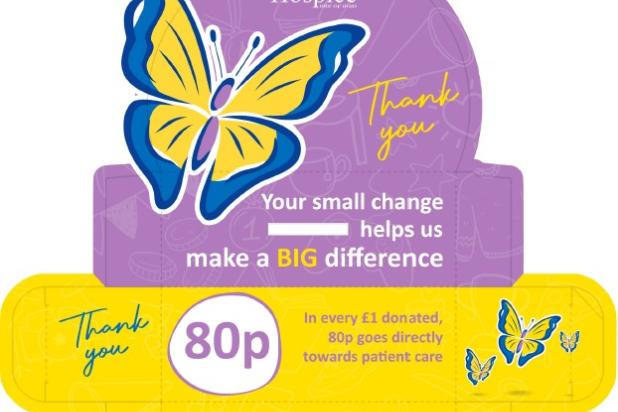 Cut out of hospice collection box